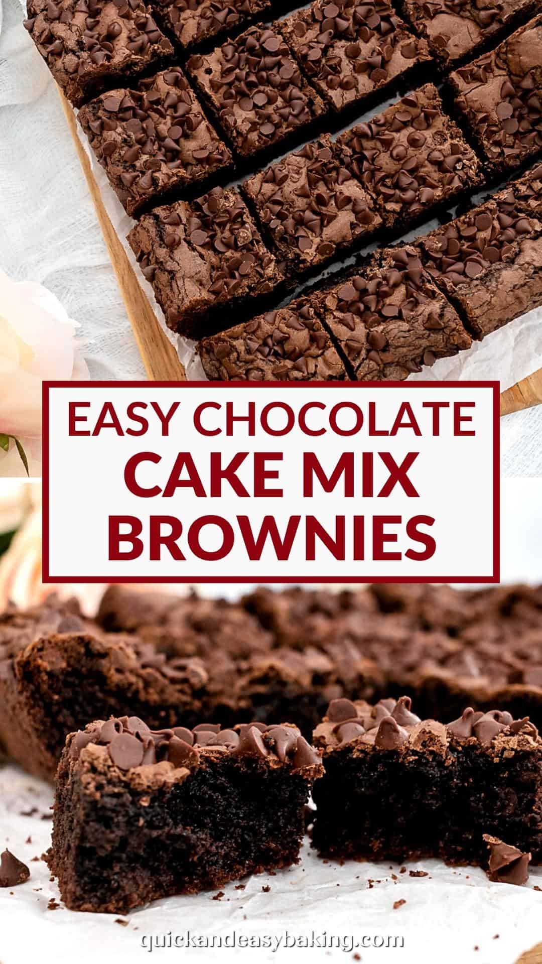 Collage of baked brownies with text overlay pin.