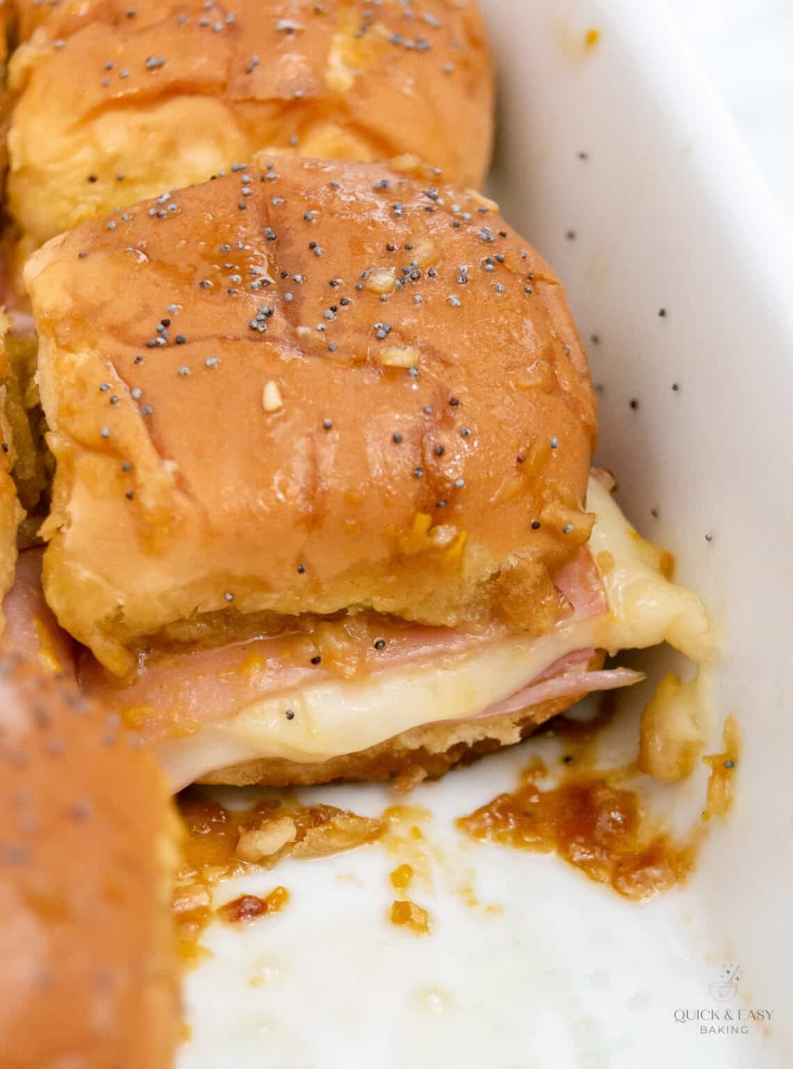 Honey Glazed Ham and Cheese Sandwiches (Sliders) Quick and Easy Baking